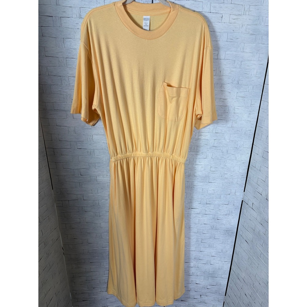 Lands'End Womens Dress T-Shirt Cotton Pocket Elastic Waist Vintage Modest USA
